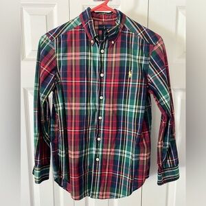 Kids Ralph Lauren cotton plaid long sleeved button down